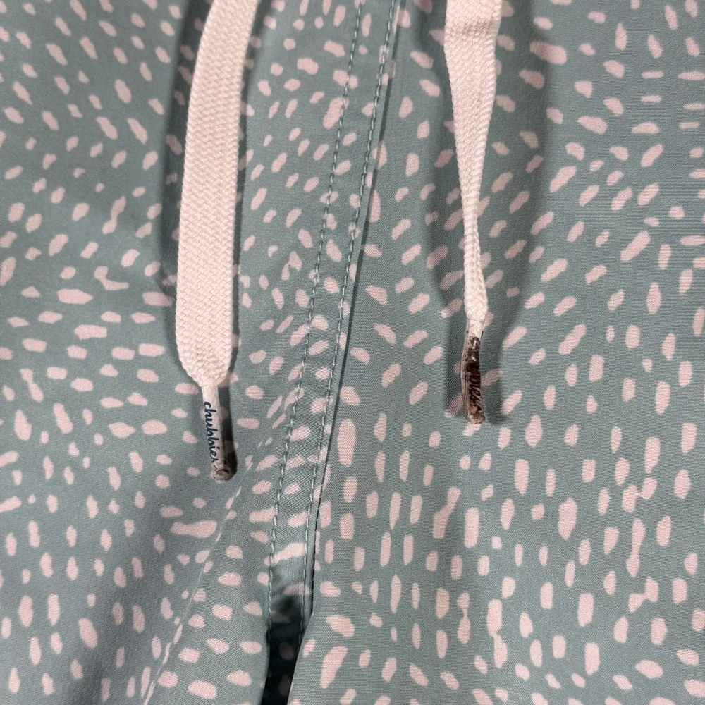 Chubbies Teal White Abstract Dot Swim Trunks Mesh Lined XL Youth 18/20